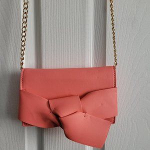 Call It Spring Coral Bow Vegan Crossbody Bag